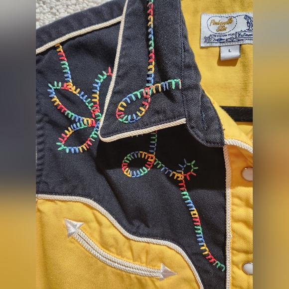 RARE Y2K‎ Panhandle Slim Pearl Snap Retro Western Embroidered Sleeveless Rodeo - Picture 4 of 7